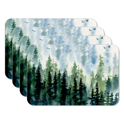 Tree Line 4-Pack Reversible Easy Care Placemats
