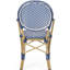 Chaise sarcelle française exceptionnelle avec des dimensions de 21,15 po de profondeur, 21,9 de largeur et 35,11 de hauteur pour les collaborations en plein air - profondeur, largeur, hauteur
