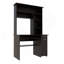 Bureau à huche, plateau à clavier, panneau de porte pour unité centrale, plusieurs tablettes, un tiroir, noir