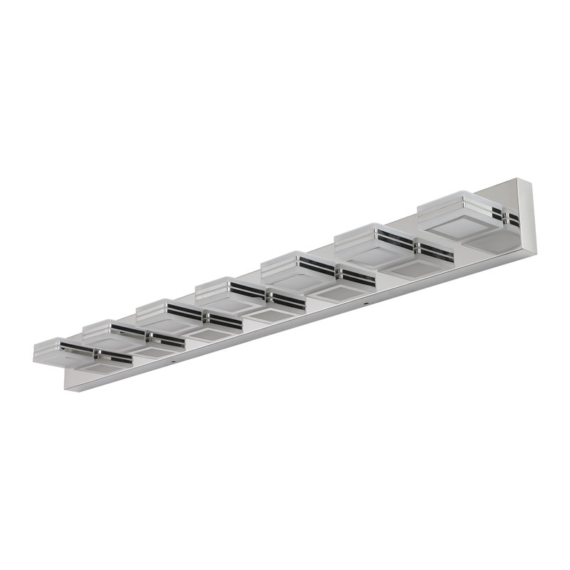 Luminaire en acrylique pour salle de bain avec lumière DEL à intensité variable (gradateur non inclus) 7 lumières, Chrome