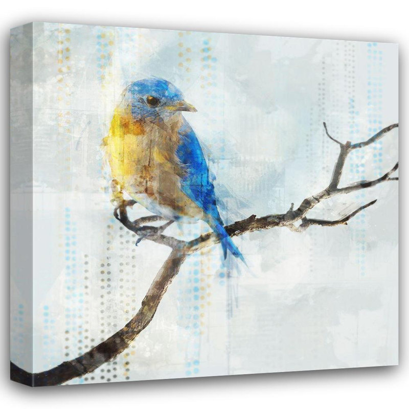 Art sur toile tendue avec Winston Porter Roko, Ken, Little Blue Bird I, H 15 po x l 15 po