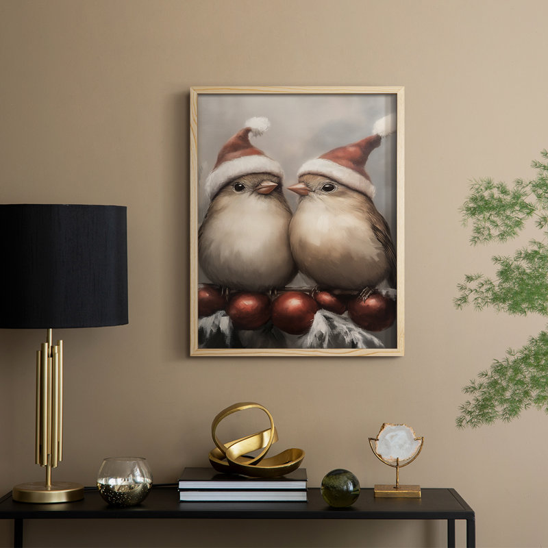 Art des Fêtes de Noël - Série 2 - CECVI, reproduction encadrée - bois massif, H 30 po x l 24 po, Naturel