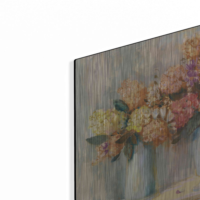 «Fall Hydrangea Bouquets» par Carol Rowan, art mural en métal, 24 po x 16 po, H 12 po x l 16 po