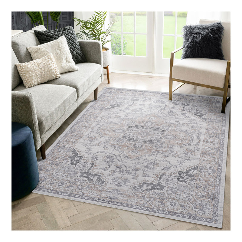 Collection Ivory/Oriental Non-Shedding Living Room Bedroom Dining Home Office Stylish and Stain Resistant Area Rug