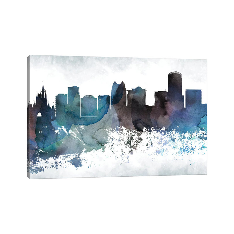 Orlando Bluish Skyline by WallDecorAddict - Wrapped Canvas Gallery-Wrapped Canvas Giclée, 30.48 cm H x 45.72 cm W