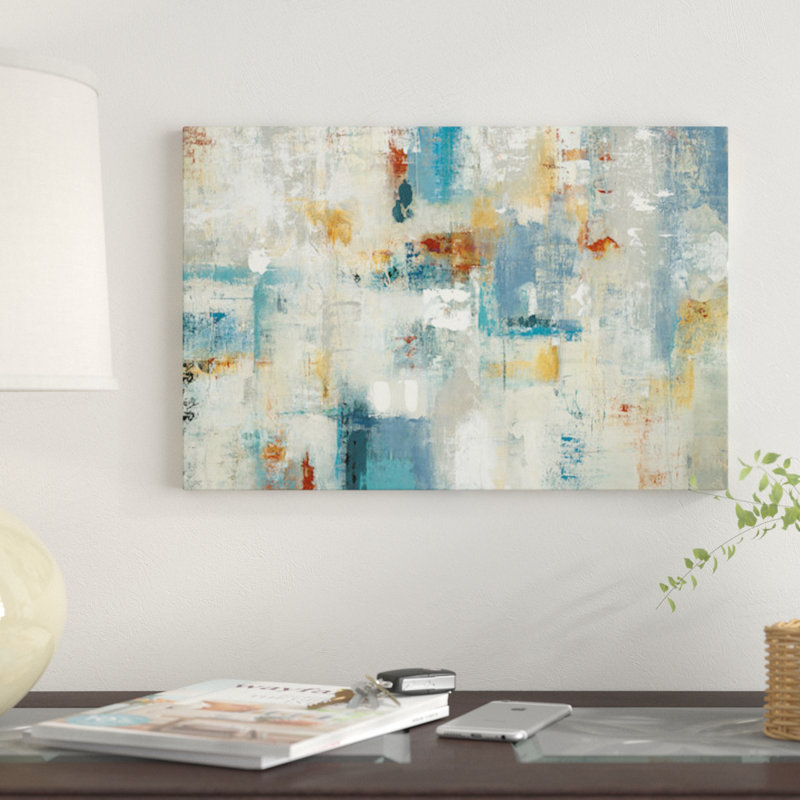 «Layers of Connection», reproduction sur toile, H 18 po x l 26 po x P 1,5 po, Toile avec cadre noir, Pas de tapis