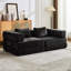 Lit de sol à compression à 2 places noir avec fonction convertible, chenille et sans assemblage pour la vie de dortoir modulaire en noir, diverses occasions-2074842301