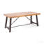 Outdoor Acacia Wood Metal Base Dining Table, Teak