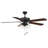 52" Artice 5 - Blade Standard Ceiling Fan in Matte Black/Walnut with Pull Chain and Light Kit Included-2060037121