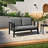 Solid Wood Teak Outdoor Loveseat With Cushion And Arms-8681601-8681607