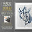 Reproduction encadrée bleu marine de varech I - bois massif-112365072-112365079