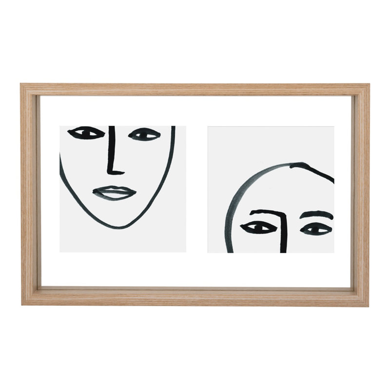 Maza Wood Matte Floater Picture Frame, Natural