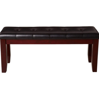 Modern Bench For Bedroom And Living Room, Seat, Tapered Wooden Legs, Upholstery, Rectangular, Solid, , Cherry Brown Contemporary Style Wood Solid