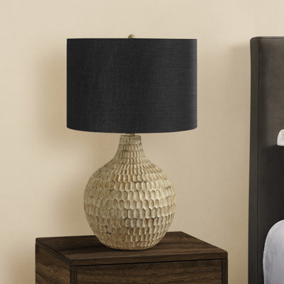 25"H, Table Lamp, Black Shade, Brown Resin, A Stylish And Trendy 25"H Table Lamp, Lighting, Table Lamp