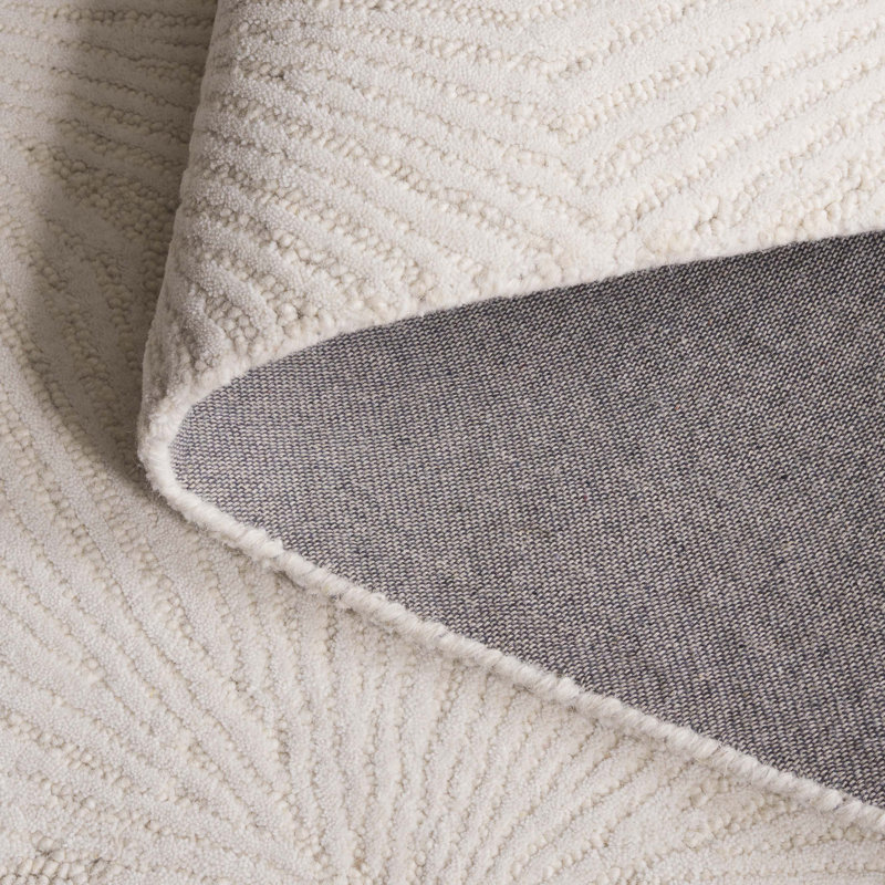 Ebony 930 Hand Tufted Wool/Cotton Abstract Rug in Gray, Rectangle 6' x 9'