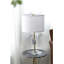 Lampe de table dorée D14x25,2 "avec tranche d'agate et abat-jour tambour blanc (assemblage de l'abat-jour requis)