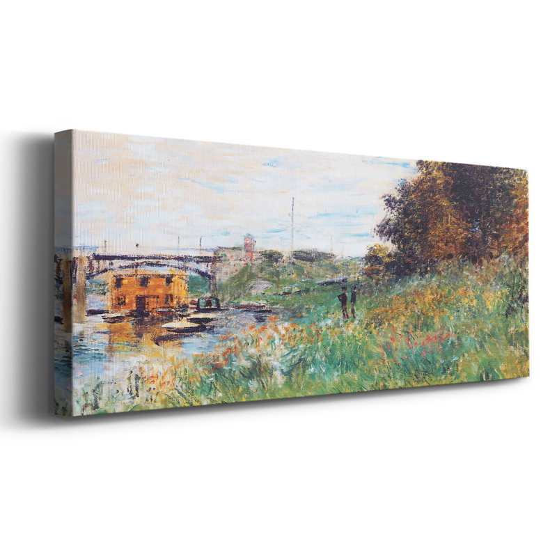 «Les rives de la seine au pont d'Argenteuil, 1874», reproduction sur toile, H 12 po x l 30 po x P 1,5 po