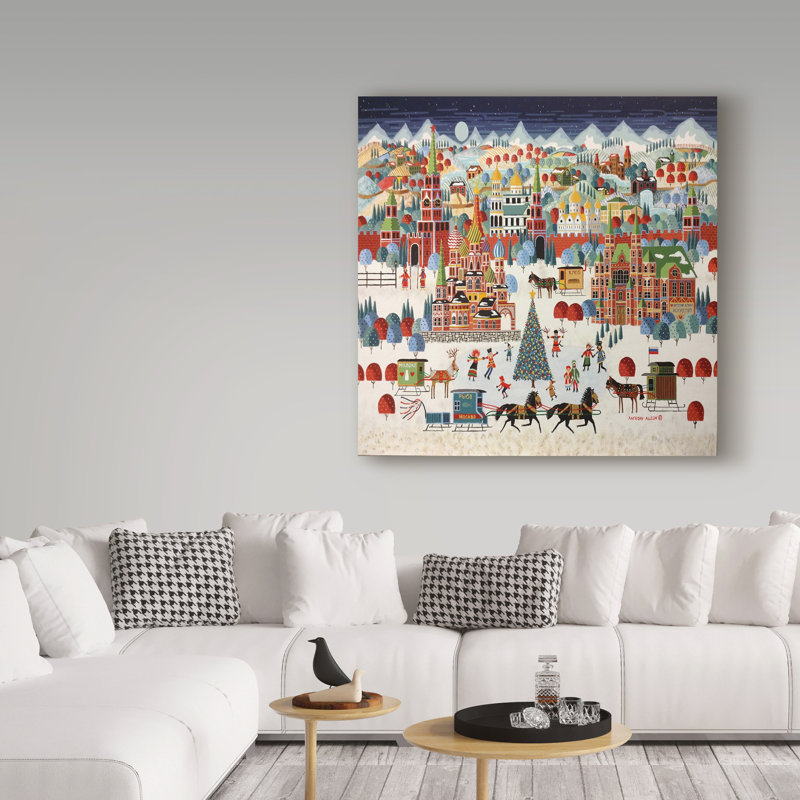 « red square », reproduction de peinture à l’acrylique sur toile tendue, H 35 po x l 35 po x P 2 po