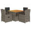  Ensemble repas de jardin 5 pièces avec coussins en rotin de polyester gris-408867272-419696400-419696407