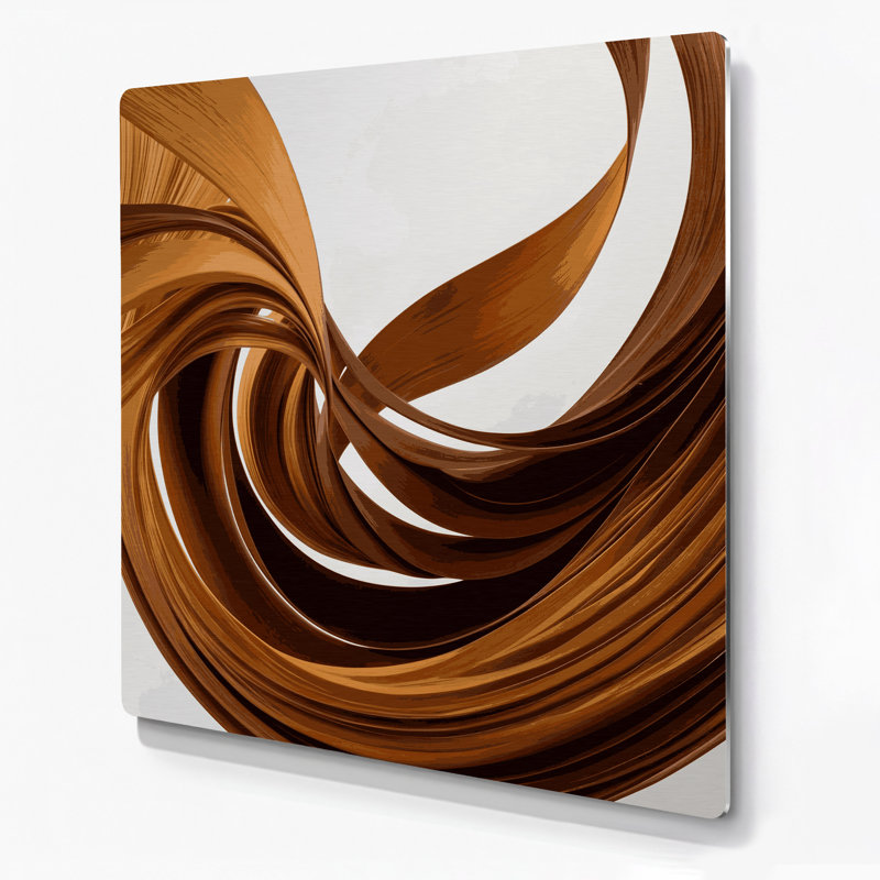 Gradient Abstract 56, art mural en métal brun, H 12 po x l 12 po