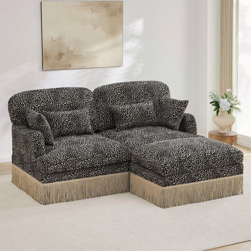 Canapé Comfy Chenille Leopard, Khaki