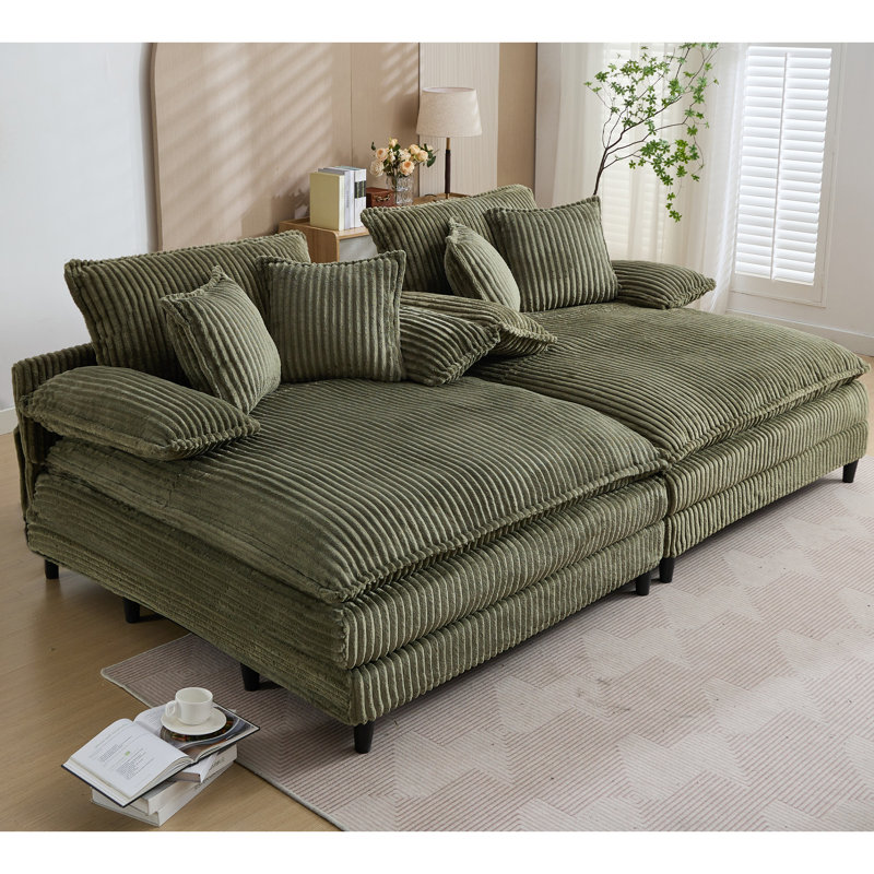 Méridienne surdimensionnée double l 109 po, Vert