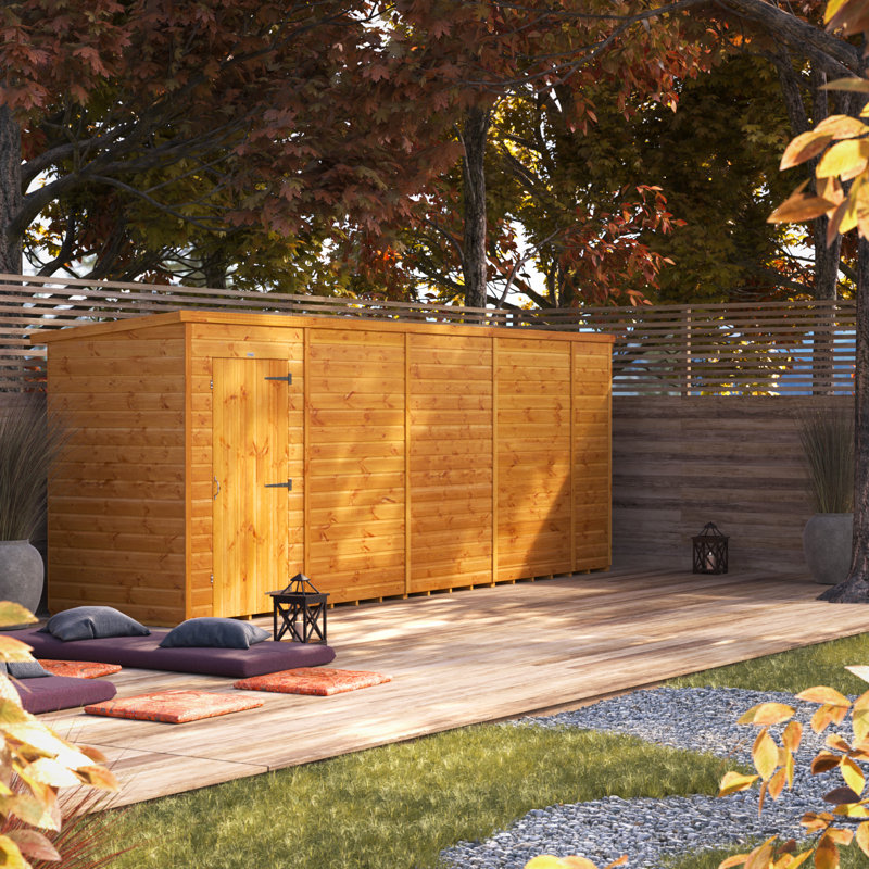 Powersheds 18 x 4ft Timber Tongue & Groove Windowless Pent Garden Shed