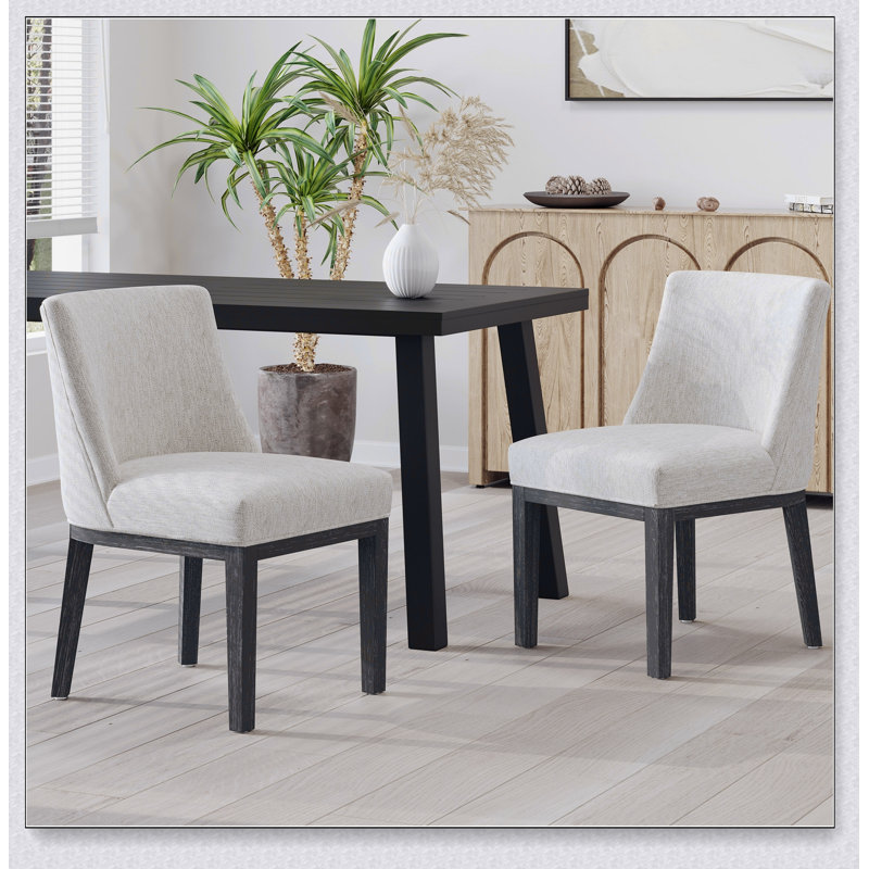 Chaise de salle à manger, Gris clair, Noir