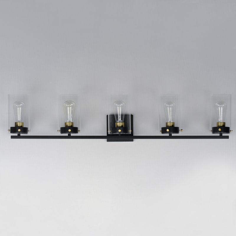 Danyielle 5 - Light Dimmable Vanity Light, Black/Satin Brass