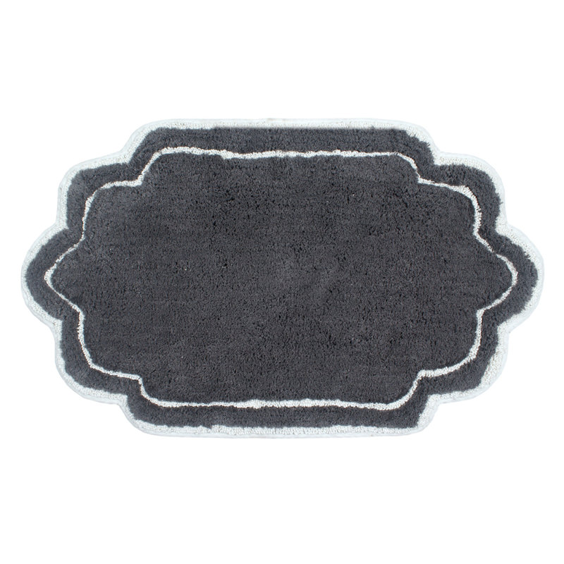 Tapis pour salle de bain Dobrinka, Gris foncé, 21 po x 34 po (rectangulaire)