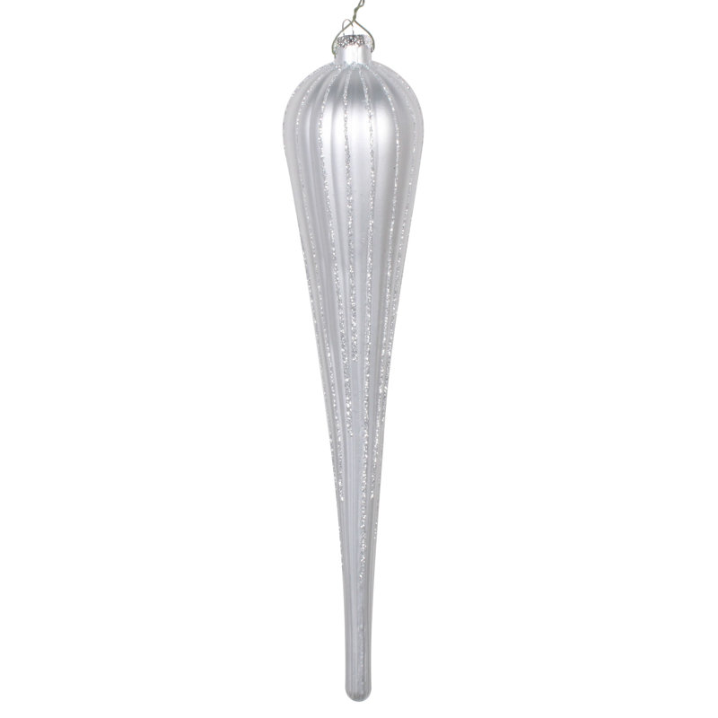 Ornement de Noël mat à paillettes, Argent