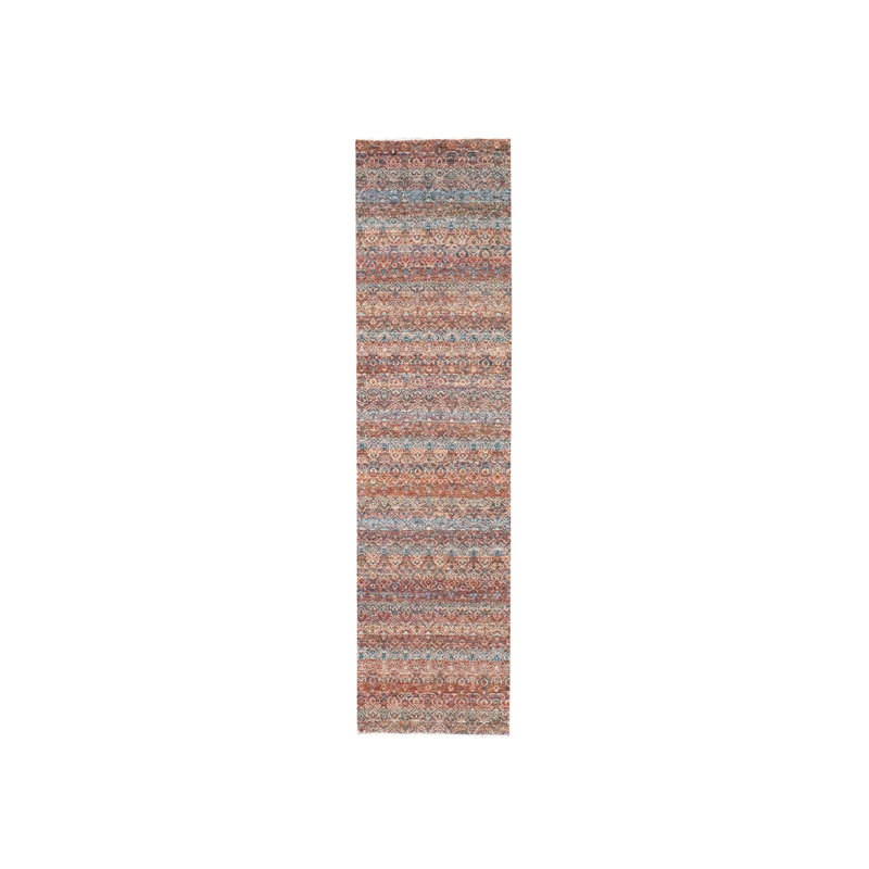 2'7"x10' Red Kohinoor Herat Pattern Soft Wool Hand Knotted Runner Rug G76402