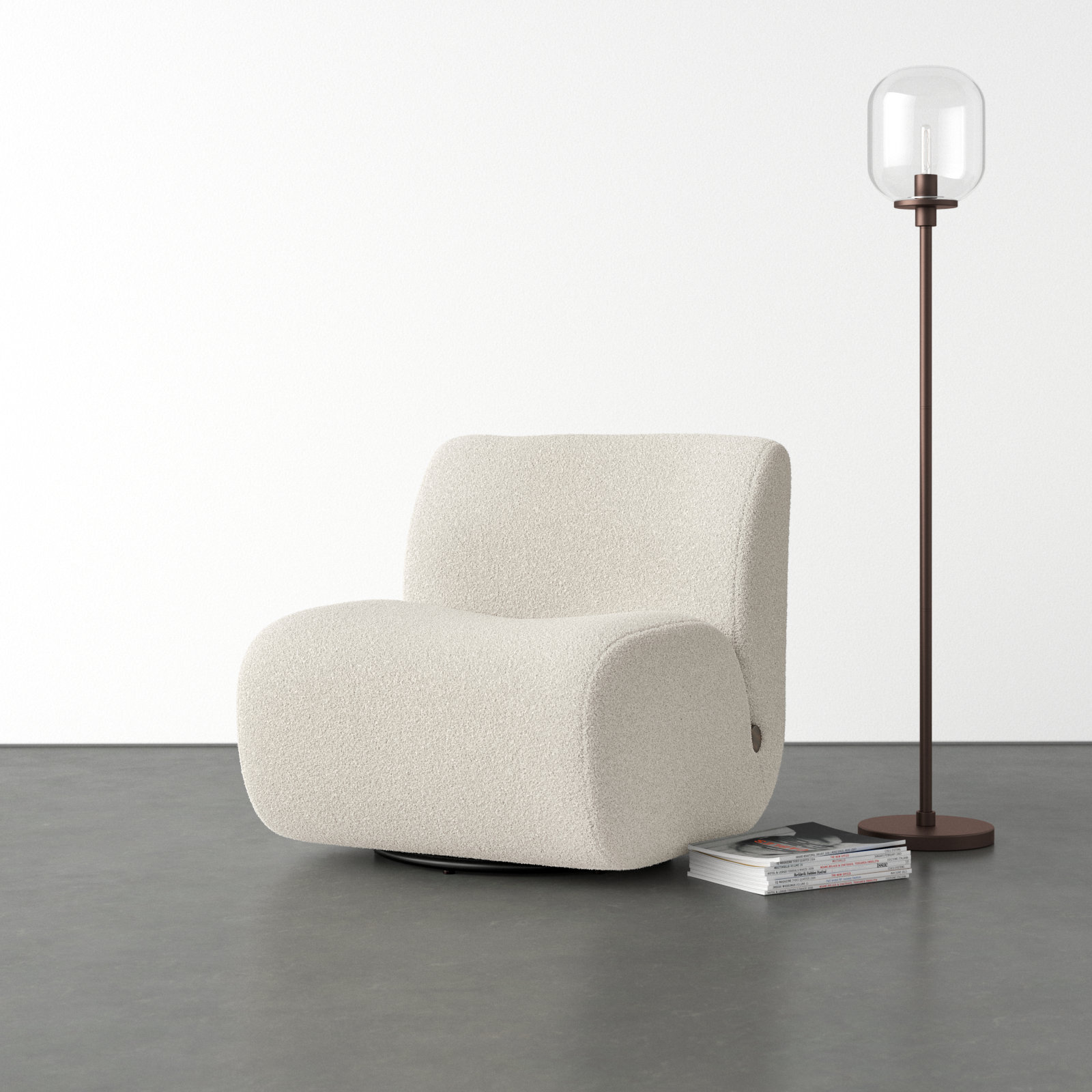Anette Upholstered Swivel Accent Chair, Sheldon Ivory
