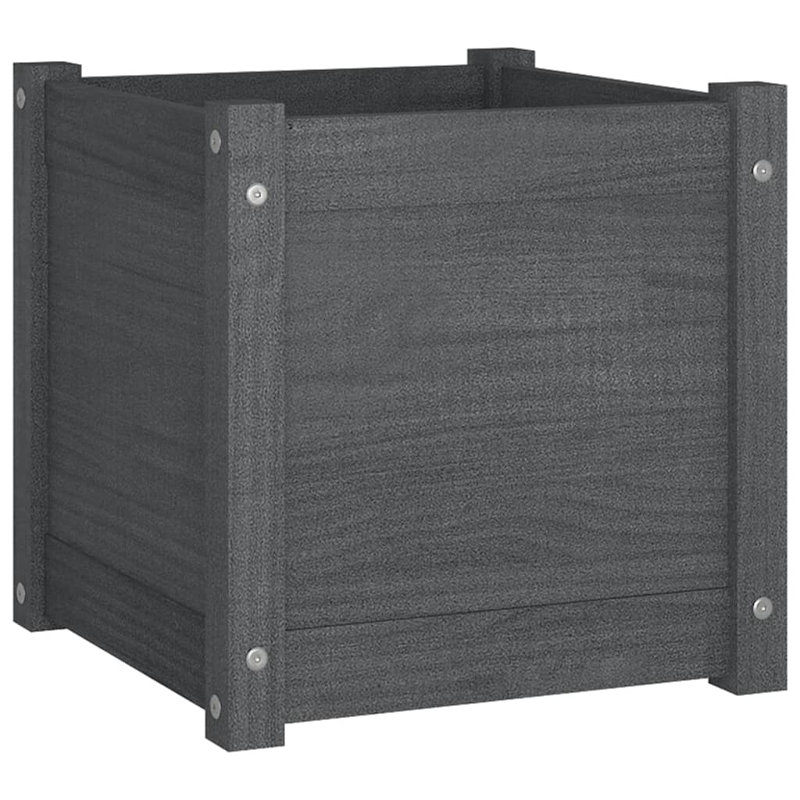 Boite à fleurs en boites, H 15,7 po x l 15,7 po x P 15,7 po, gris