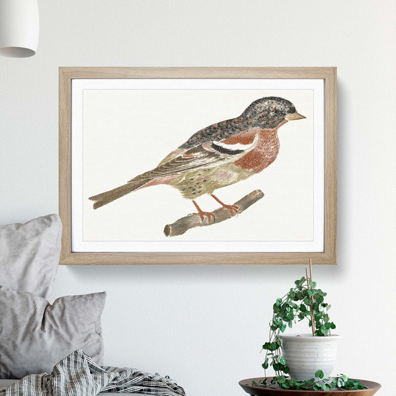 Bullfinch by Johan Teyler - Picture Frame Art Print, 48cm H x 65cm W x 2cm D, Oak Framed
