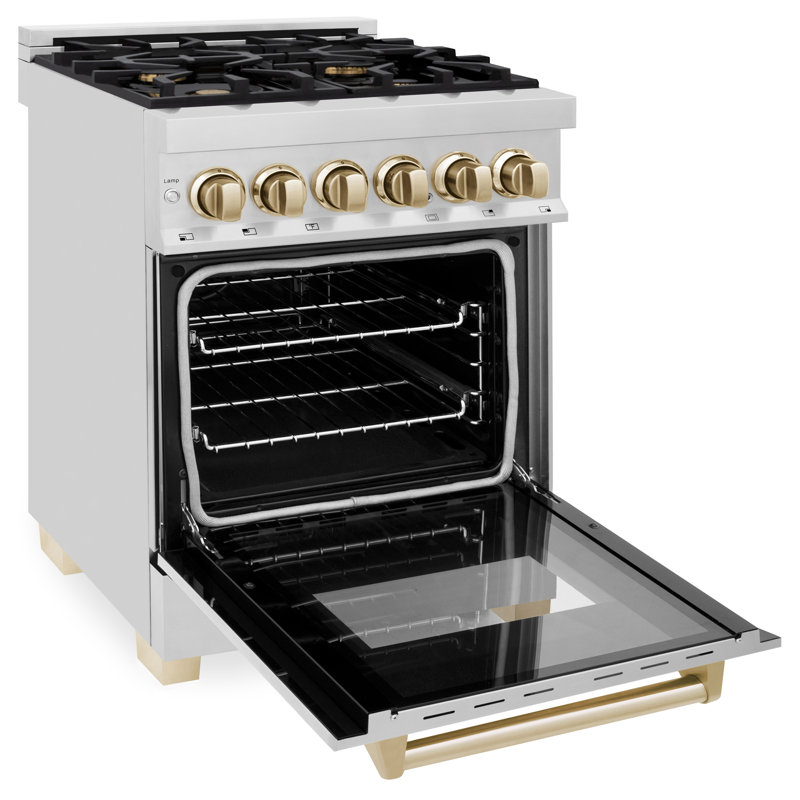 ZLINE Autograph 24" Legacy Dual Fuel Range w/ 4 Burners, Gold