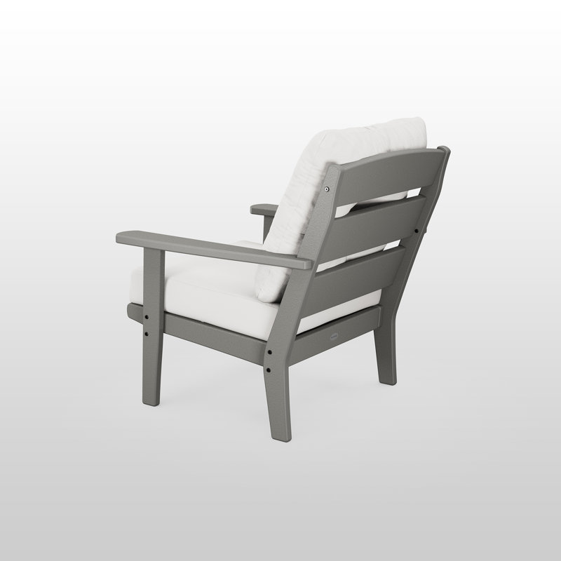 Lakeside 3-Piece Deep Seating Set, Slate Gray Frame/Natural Linen Cushion