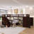 Twin-Twin over Full L-Shaped Bunk Bed with 3 Drawers, Portable Desk and Wardrobe-1392913434