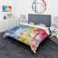 Ensemble de housse de couette designart rétro palm trees-35228919