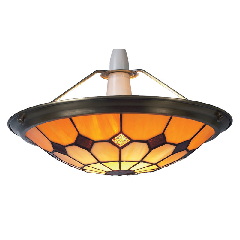 Springport 15cm H Glass Bowl Pendant Shade ( Screw On ) in Red, Beige/Brown