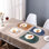 Reversible Faux Leather Placemats With Coasters Set Of 4, Non-Slip Washable Table Mats For Dining, Kitchen, Heat Resistant Insulation Place Mat