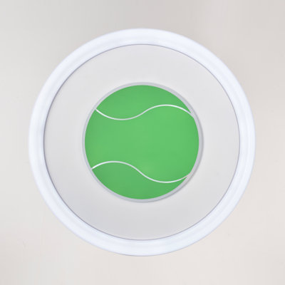  Modern Tennis Ball Pattern Integrated Led Flush Mount With White Acrylic Shade