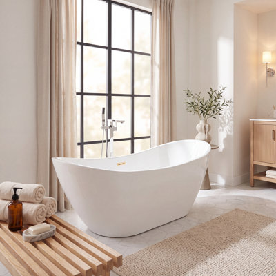 Ophelia 71" Freestanding Soaking Acrylic Bathtub