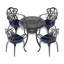 Table de salle à manger en aluminium coulé 29,86 po - structure noire, trou pour parasol, rouille, 4 chaises de 29,86 pouces
