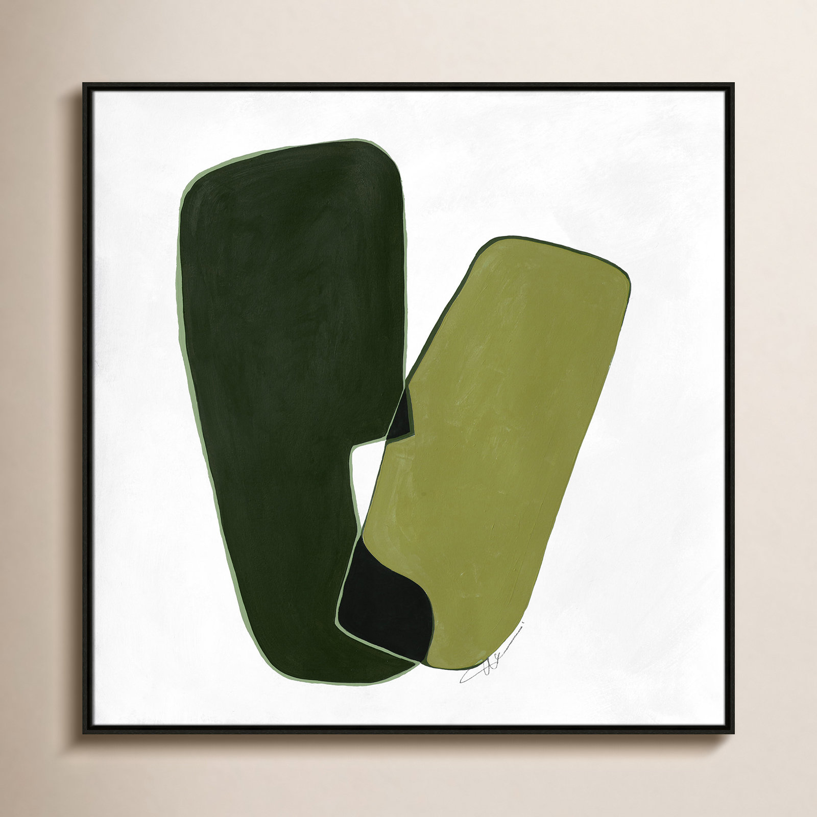Coleman "Unity Green II" Print by Filippo Ioco, 41.5" H x 41.5" W, Espresso