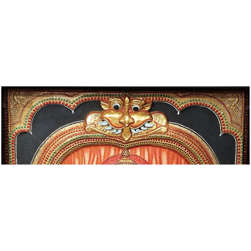Large Lord Venkateshvara Tirupati Balaji Tanjore Painting with 24K Gold in Teakwood Frame, Traditional South Indian Wall Art