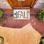 Tapis de porte d'extérieur imprimé feuilles d'automne et citrouilles d'automne, design par Kim Allen, 18 po x 30 po-120744848