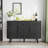 47'' Modern Sideboard Buffet Cabinet With Drawers, Adjustable Shelves, Sliding Doors, And Rounded Edges, Storage Credenza For Kitchen, Dining Room, Living Room-131277451