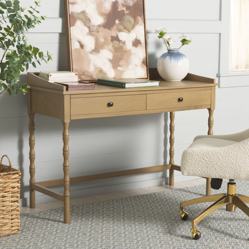 Mia Writing Desk with Drawers, Desert Brown