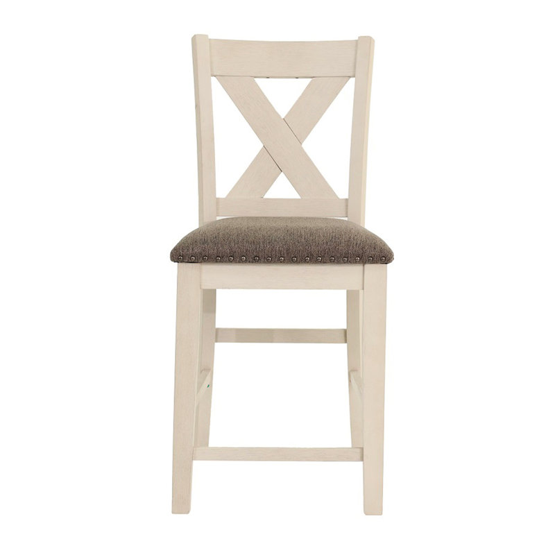 De 2 chaises de salle à manger à dossier - Assise en bois d'hévéa blanc, siège en polyfibre élégant pour la décoration de la pièce